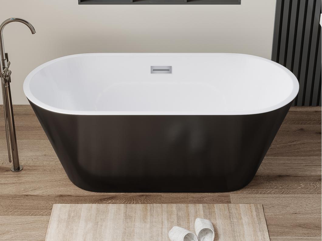 Vasca da bagno freestanding 201 litri 150 x 70 x 58 cm Nero Di design - TWIGGY
