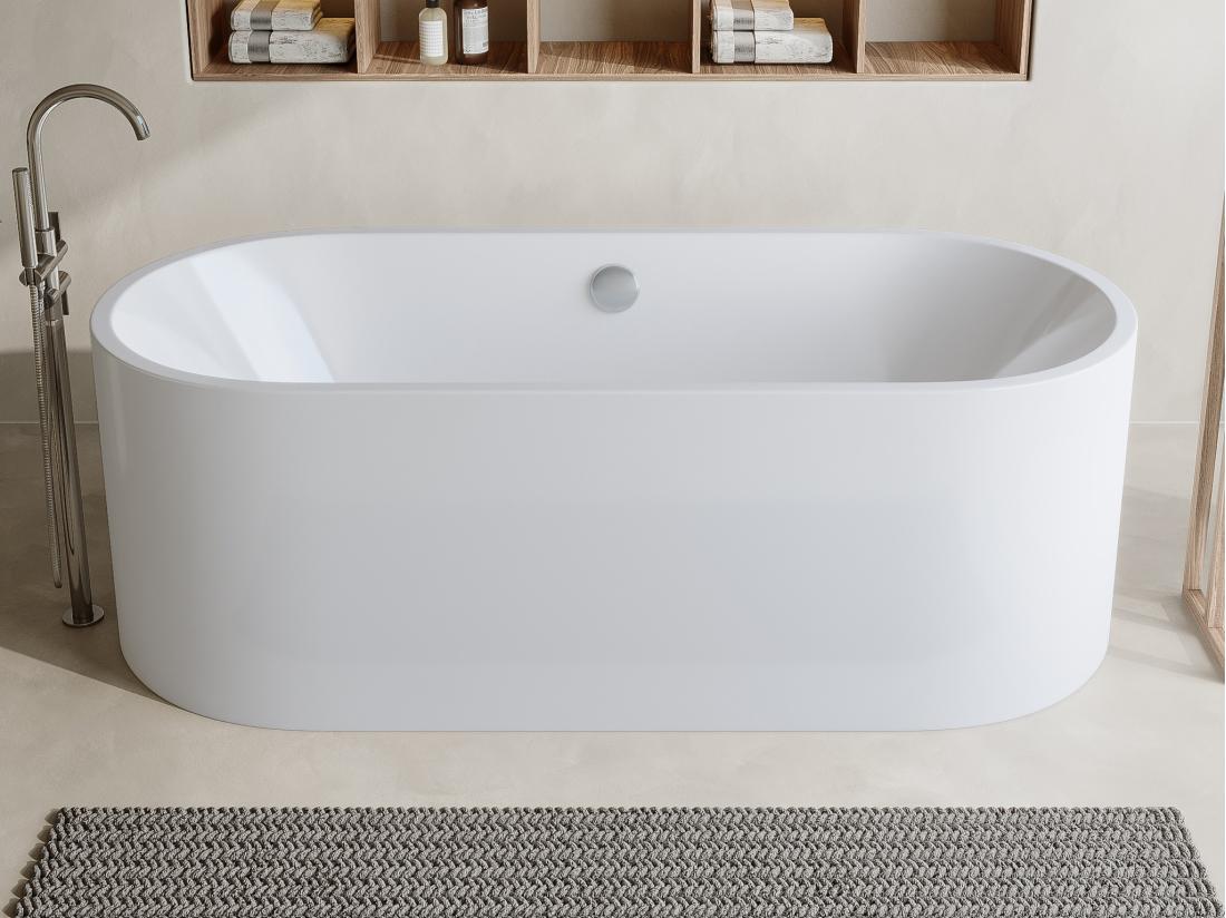 vente unique Baignoire îlot design - 221 L - 170 x 75 x 58 cm - Blanche - KATOUCHA