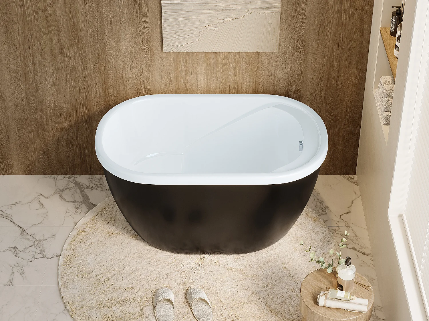 Badkuip PICCOLA - 1 plaats - 240 L - 120x75xH65cm - Zwart