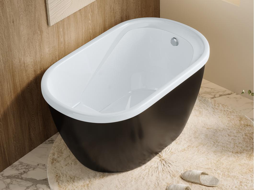 Baignoire sabot - 165 L - 120 x 75 x 65 cm - Noire - PICCOLA