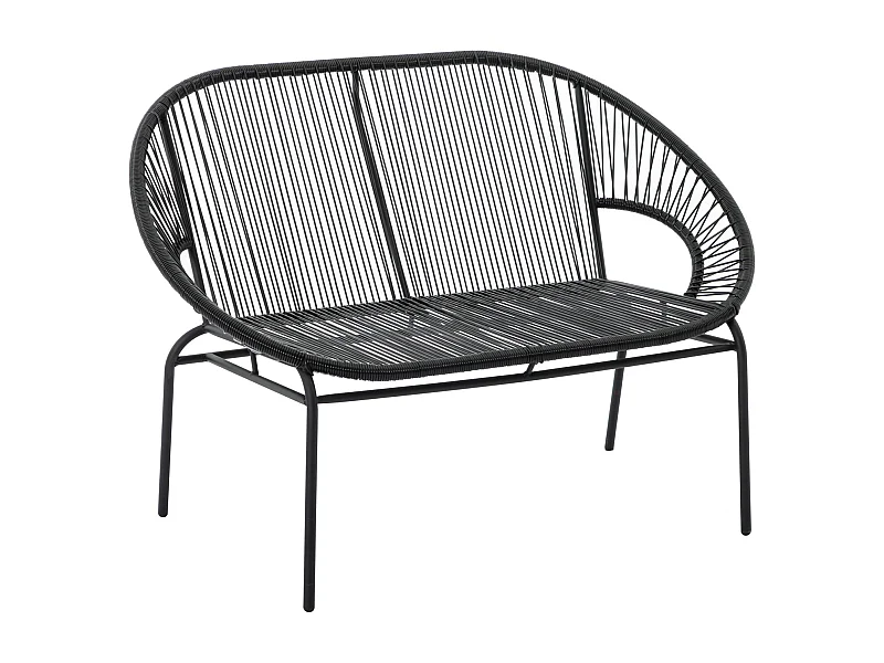 Banc de jardin en fils de résine tressés - Noir - ALIOS III de MYLIA