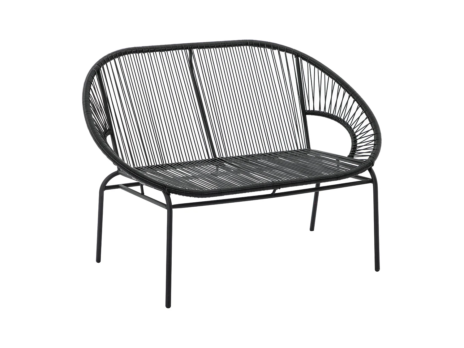 Tuinbank van gevlochten harsdraden - Zwart - ALIOS III van MYLIA