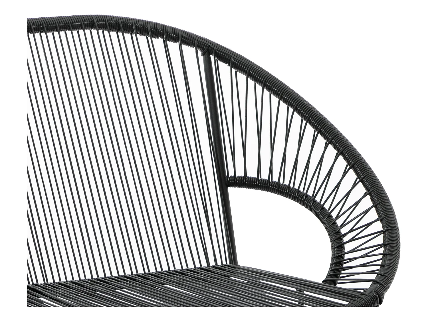 Tuinbank van gevlochten harsdraden - Zwart - ALIOS III van MYLIA