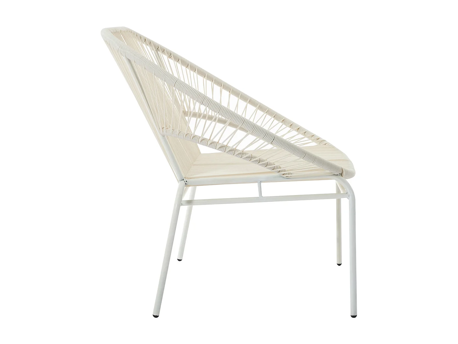 Banc de jardin en fils de résine tressés - Blanc - ALIOS III de MYLIA
