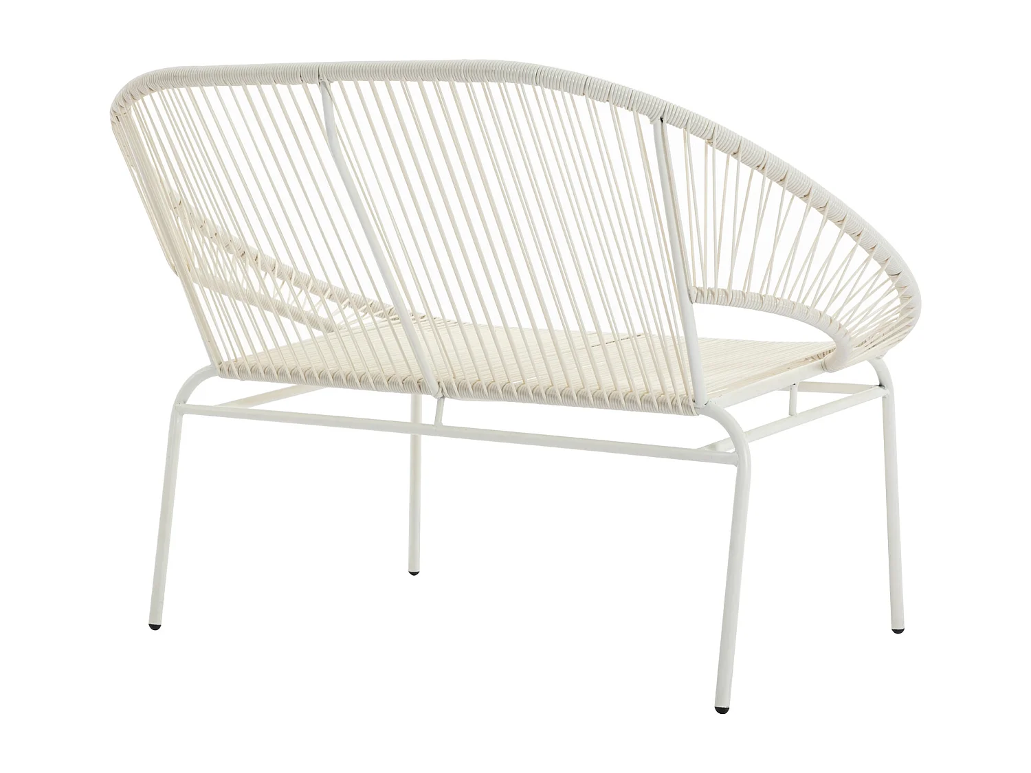 Banc de jardin en fils de résine tressés - Blanc - ALIOS III de MYLIA