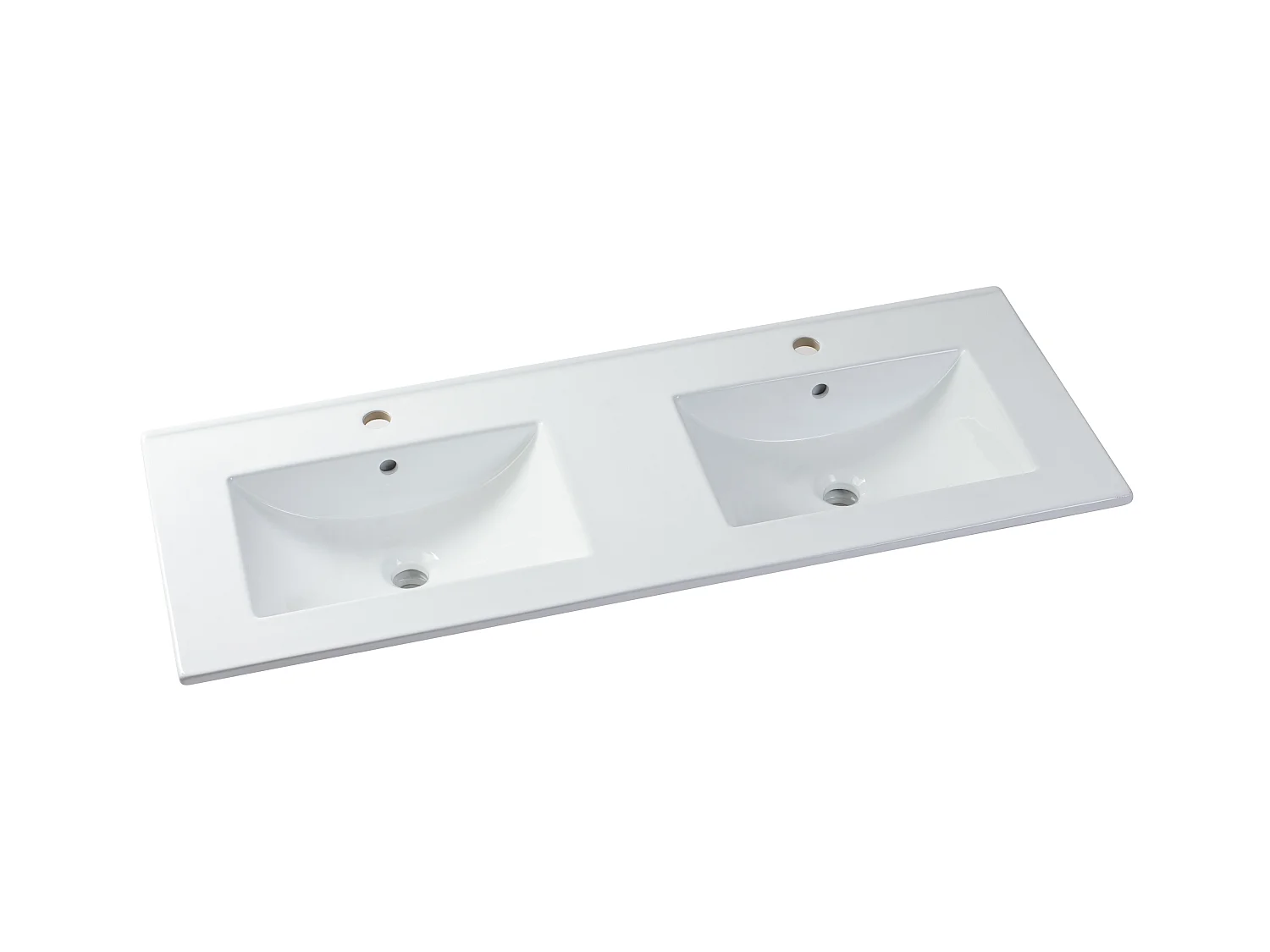 Mueble de baño flotante con lavabo encastrable - Color natural y blanco - 120 cm - ARUBA