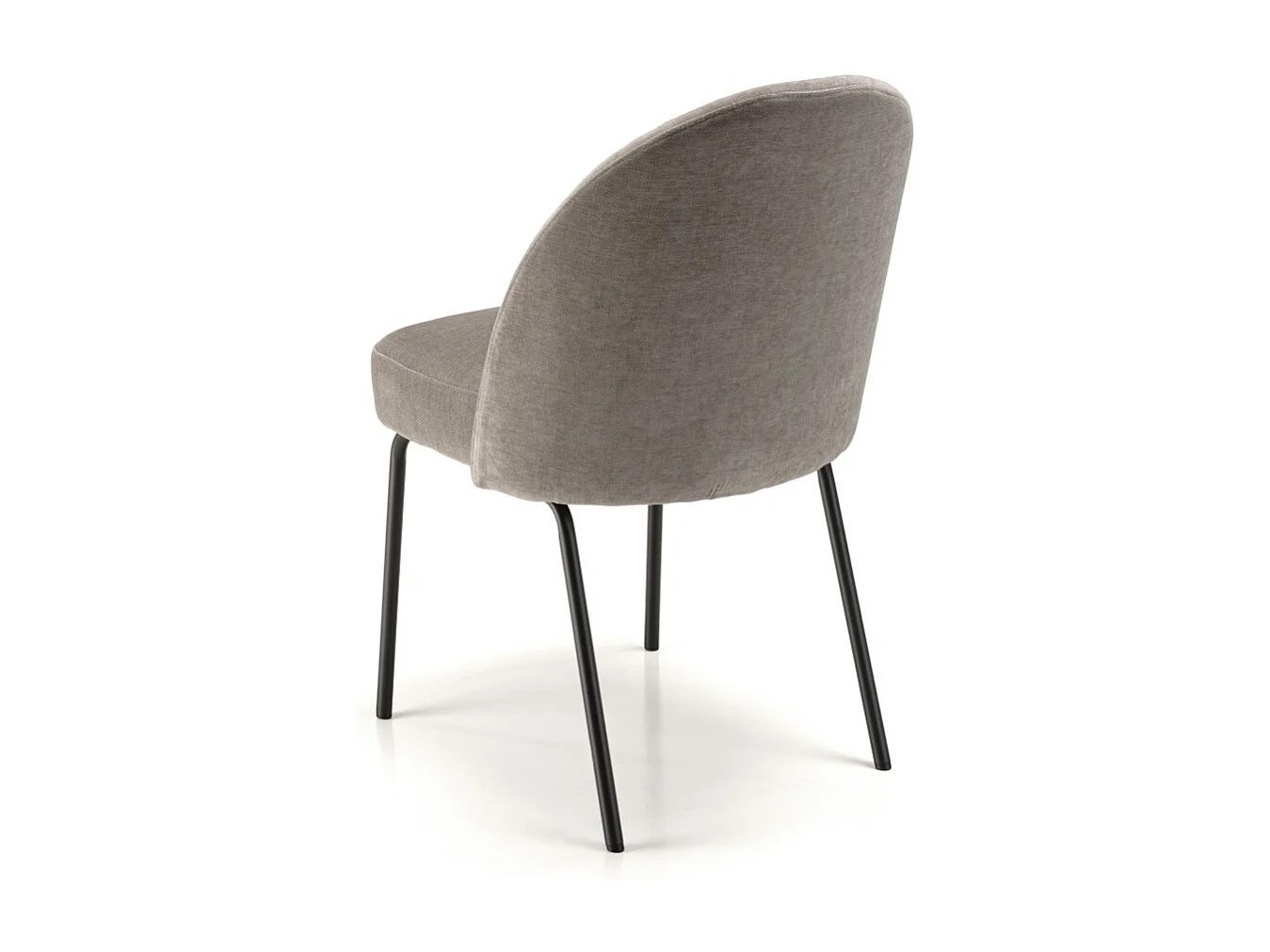 ULYSSE - Lot de 2 chaises tissu couleur beige pieds acier noir