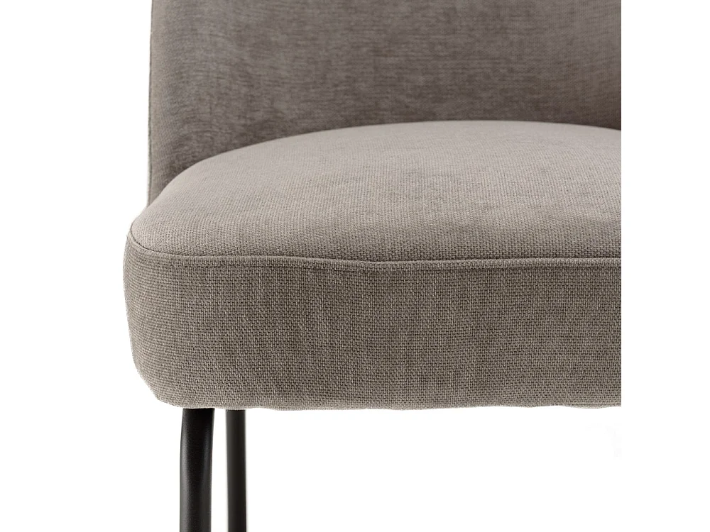 ULYSSE - Lot de 2 chaises tissu couleur beige pieds acier noir