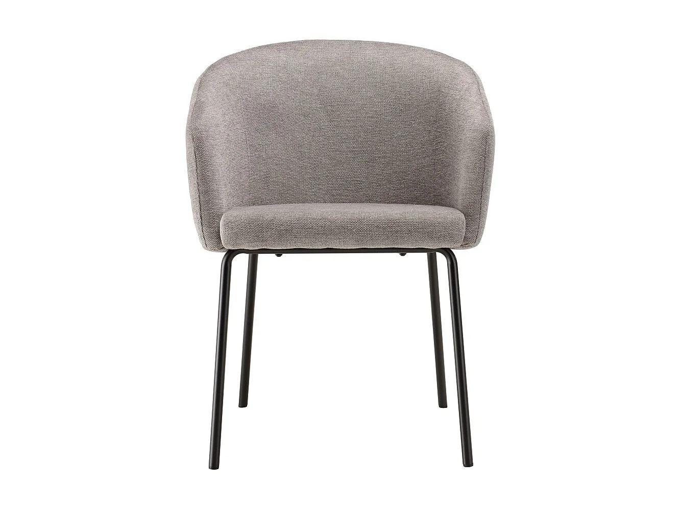 ULYSSE - Lot de 2 chaises tissu gris clair pieds acier noir