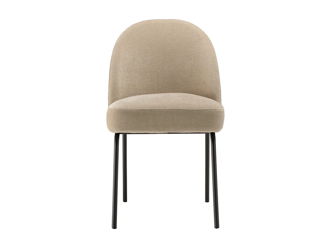 ULYSSE - Lot de 2 chaises tissu beige pieds acier noir