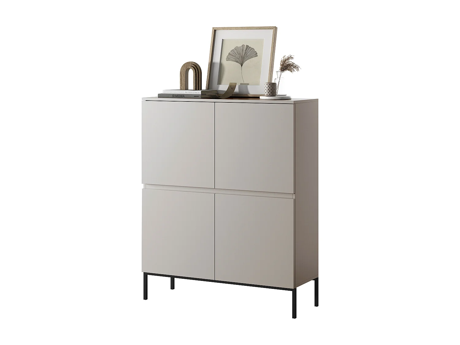 Hohe Kommode - 100 cm - Taupe (Grau-Beige) - Bemmi