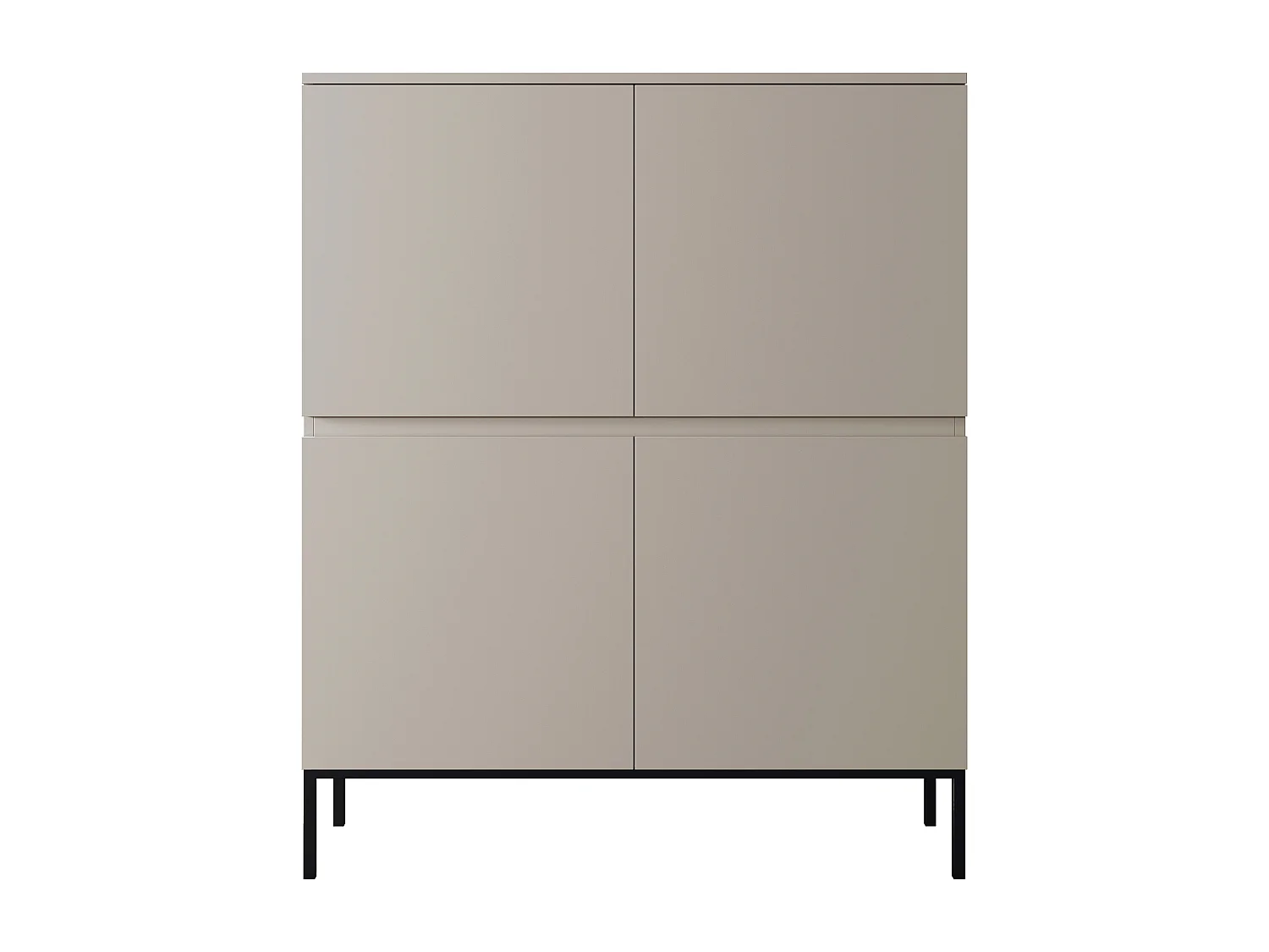 Hohe Kommode - 100 cm - Taupe (Grau-Beige) - Bemmi