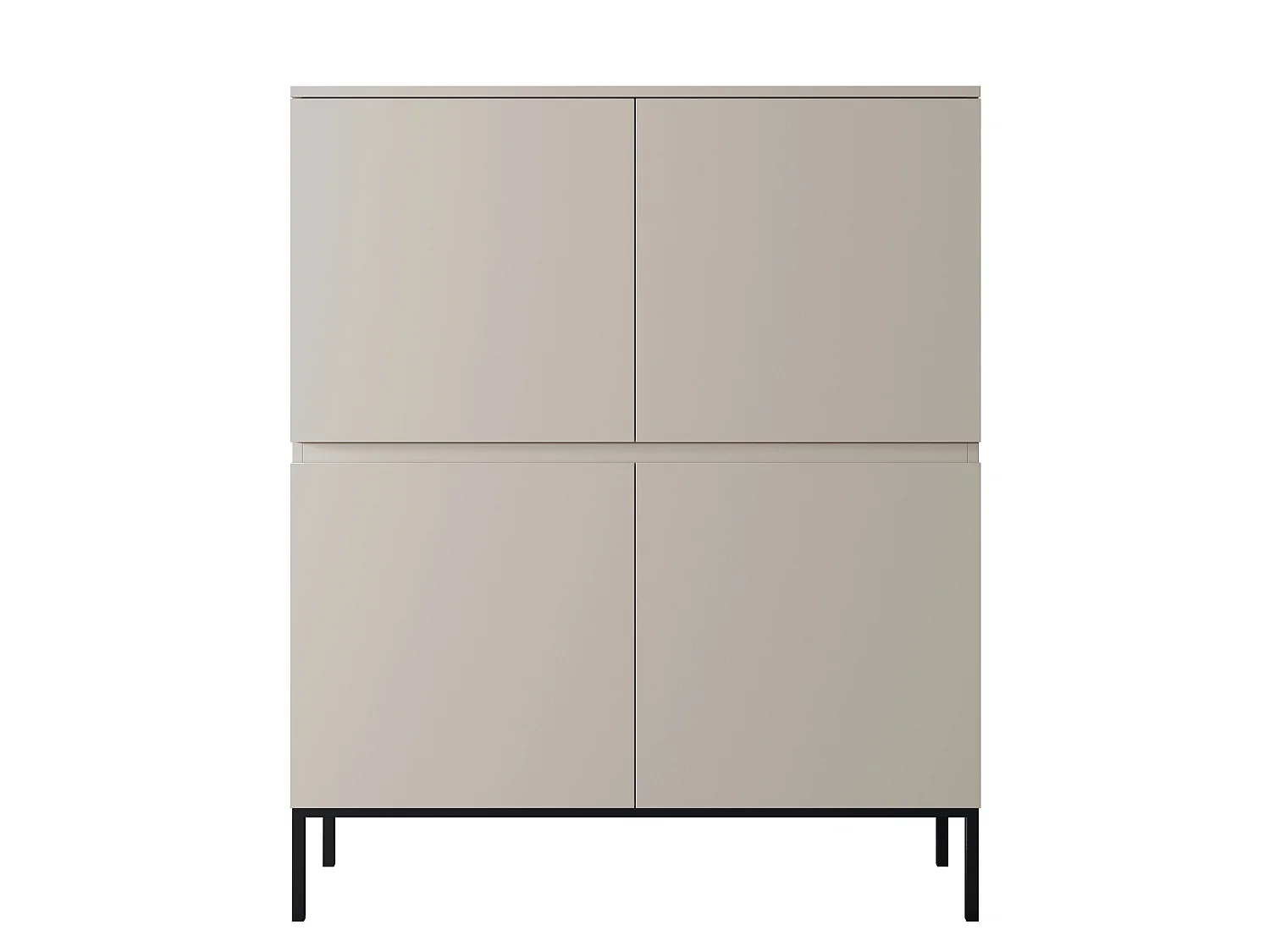 Commode haute - 100 cm - taupe (gris-beige) - Bemmi