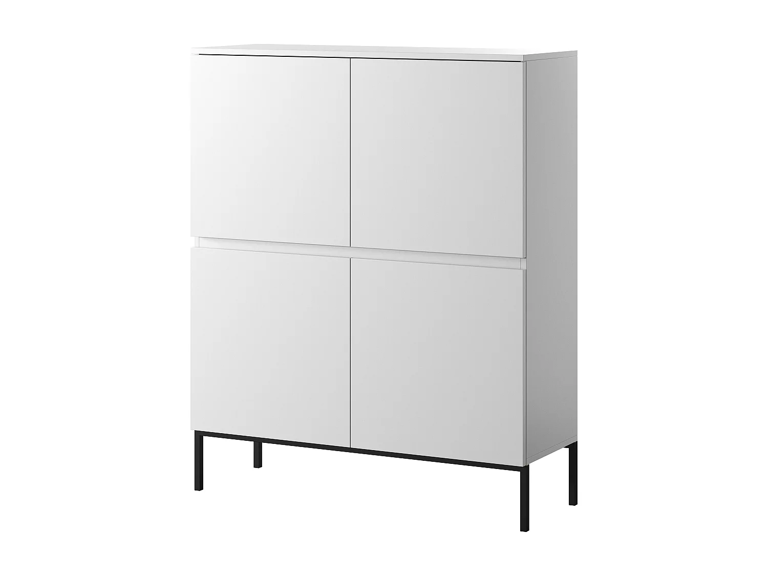 Kommode - 100 cm - weiß mit schwarzen Beinen - Bemmi