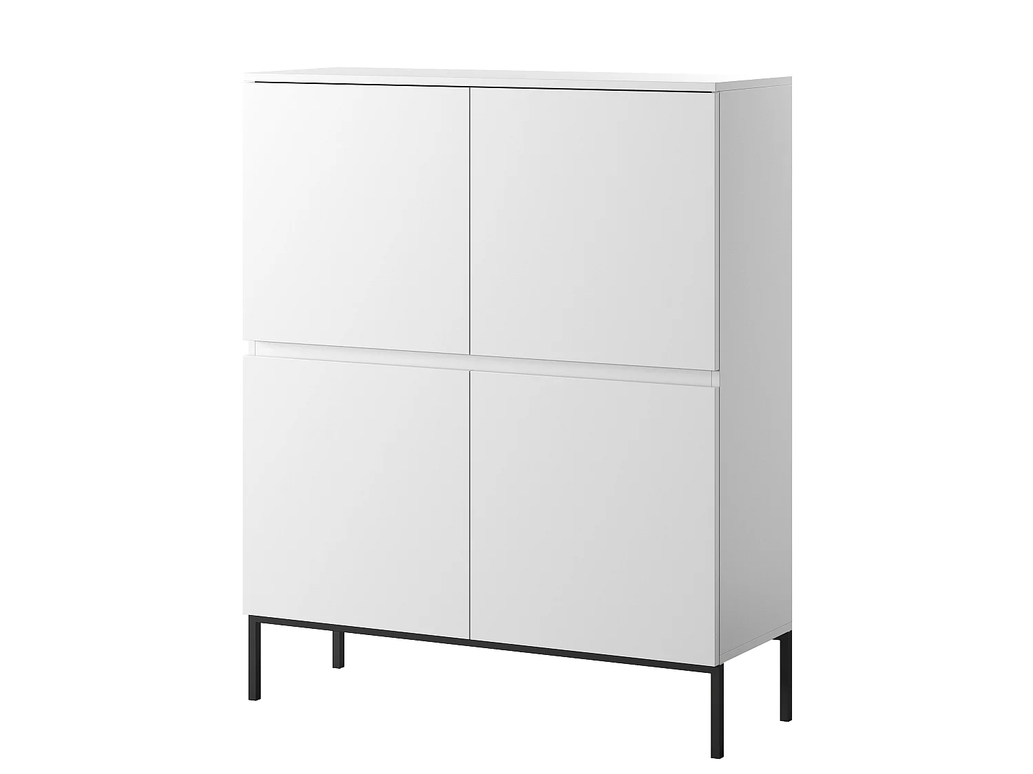 Commode - 100 cm - blanc avec pieds noirs - Bemmi