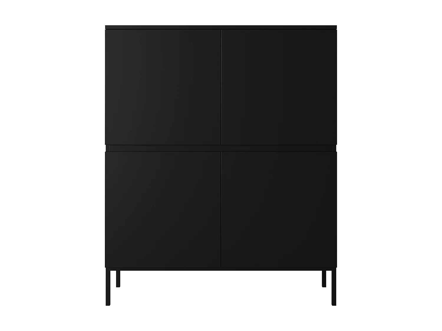 Kommode - 100 cm - schwarz mit schwarzen Beinen - Bemmi