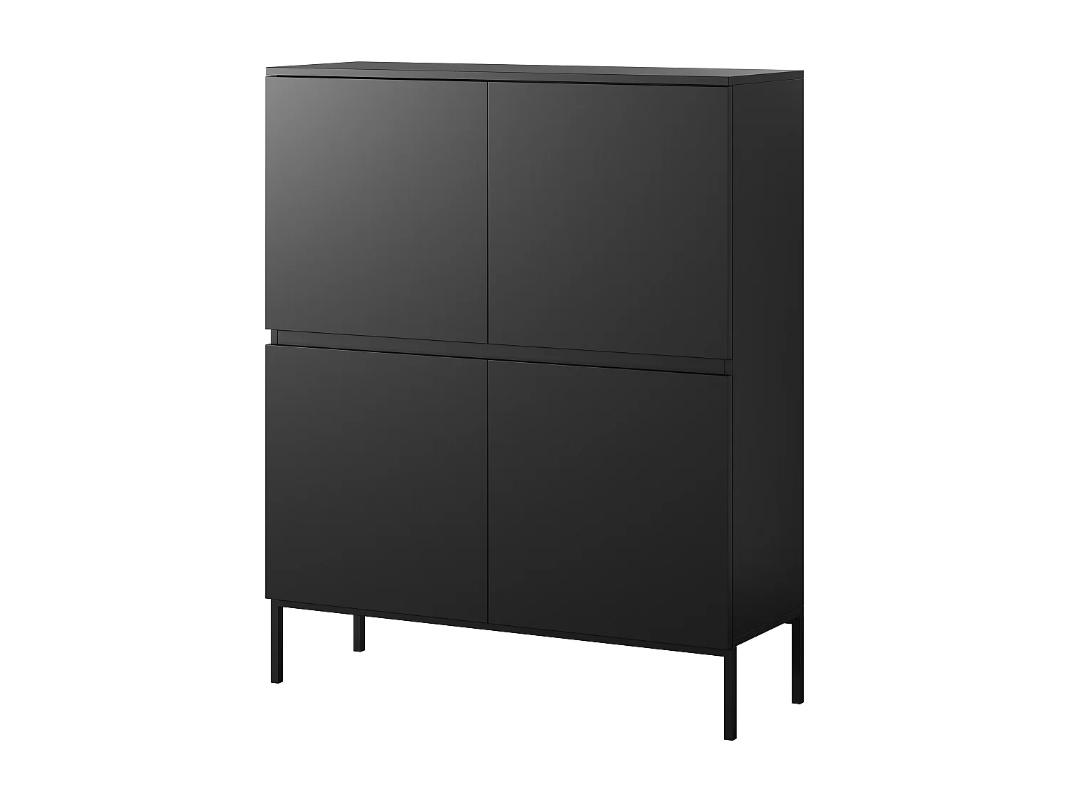 Kommode - 100 cm - schwarz mit schwarzen Beinen - Bemmi