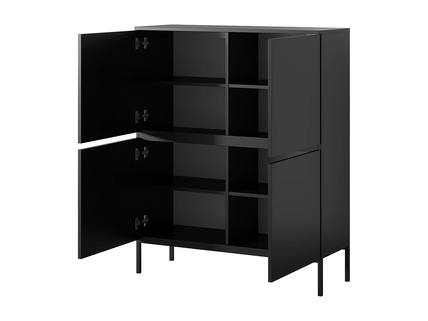 Kommode - 100 cm - schwarz mit schwarzen Beinen - Bemmi
