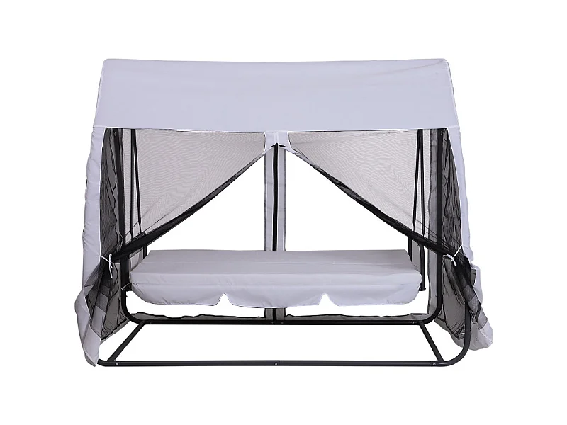 Balancelle de jardin convertible Anastasie Blanc