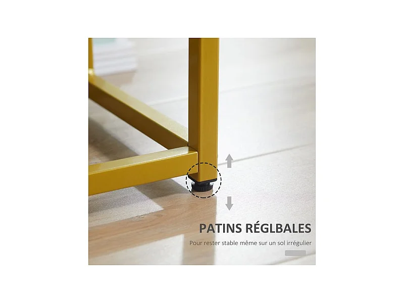 Bout de canapé guéridon AUGUSTUS Blanc et doré