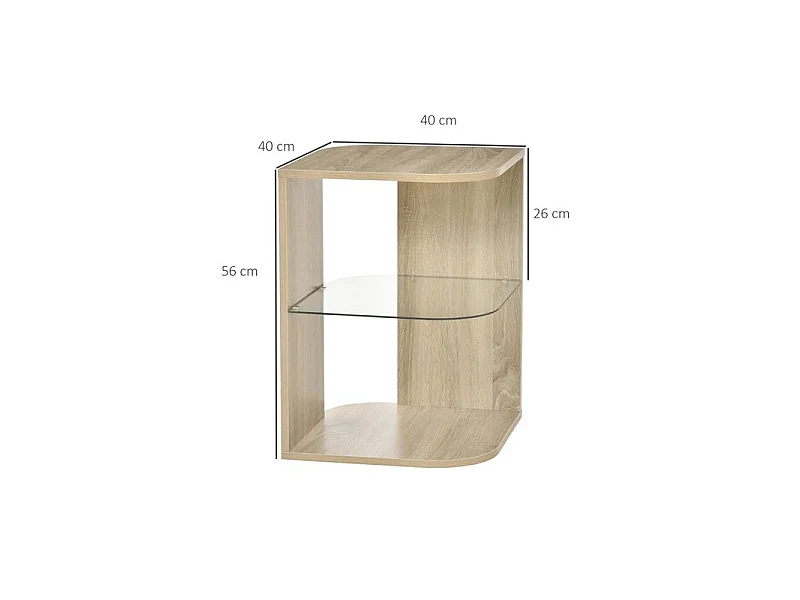 Guéridon bout de canapé MIRANDA aspect bois