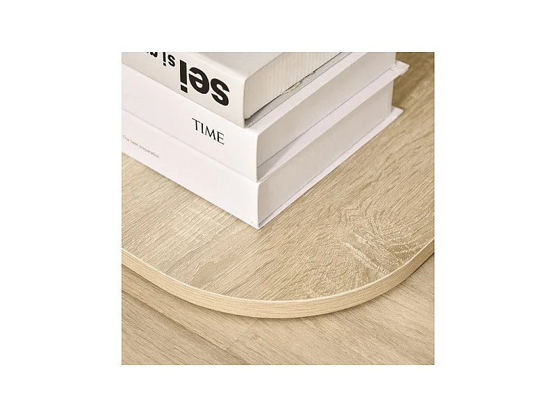 Guéridon bout de canapé MIRANDA aspect bois