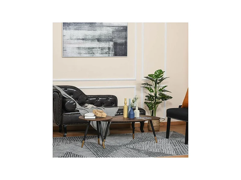 Lot de 2 tables basses BRANDO marron