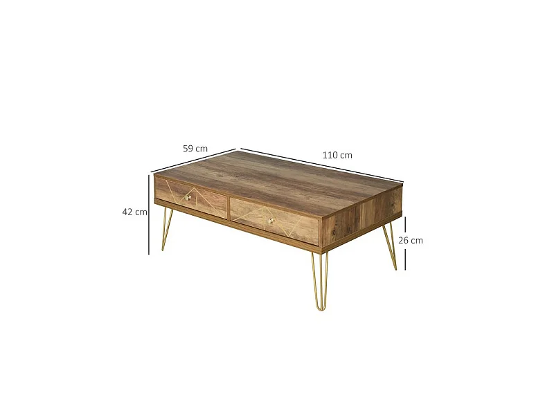 Table basse rectangle CAMEL marron