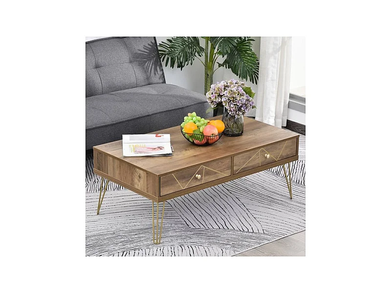 Table basse rectangle CAMEL marron