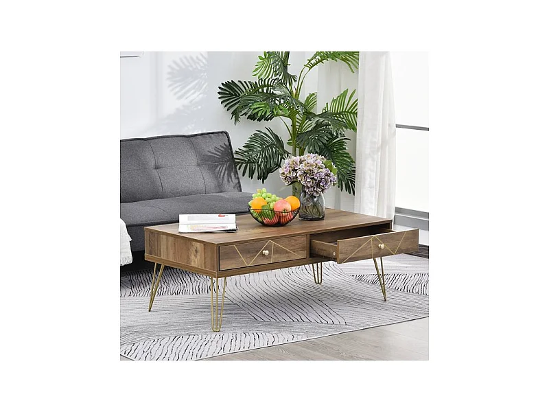 Table basse rectangle CAMEL marron