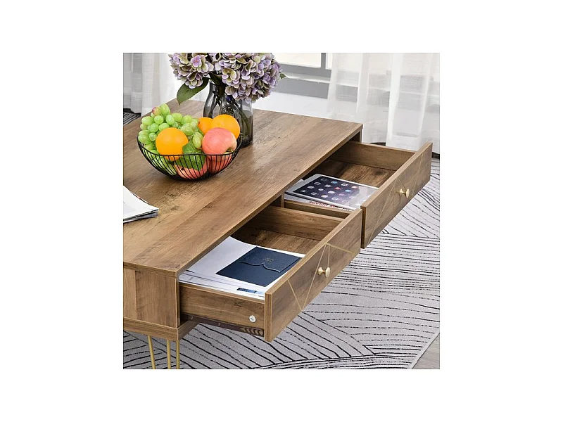 Table basse rectangle CAMEL marron