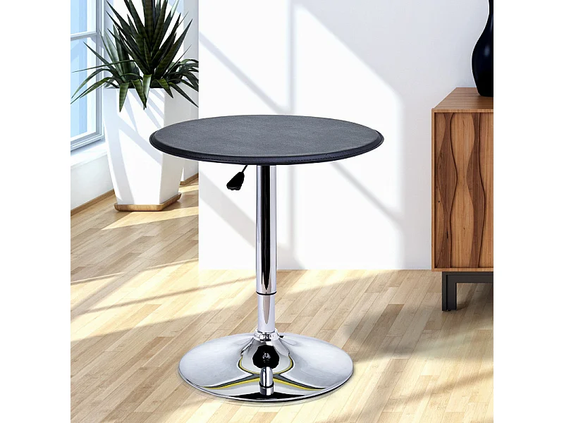 Table de Bar Contemporain Hauteur Réglable LUXURA Noir