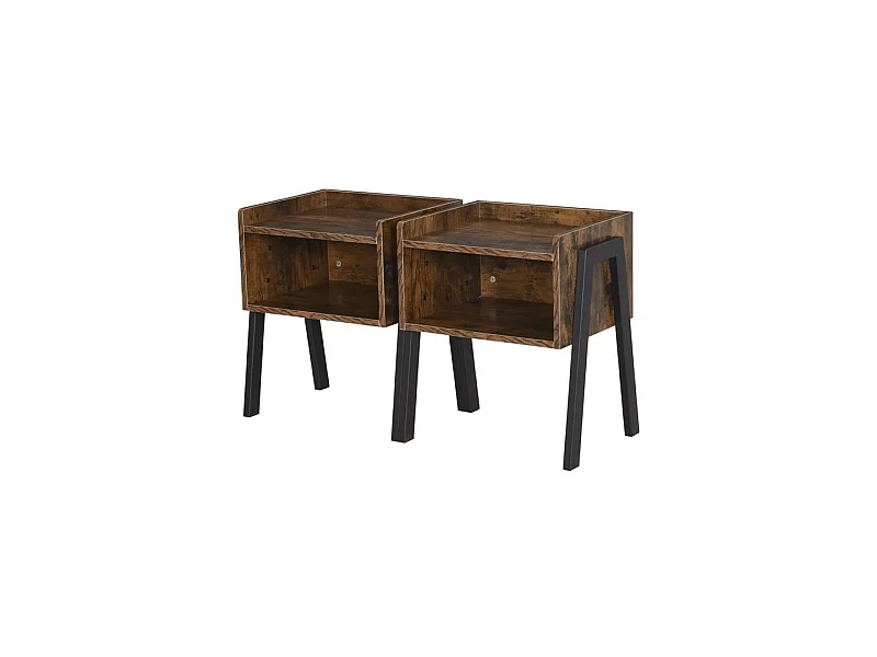 Lot de 2 tables GRIZZLY Marron