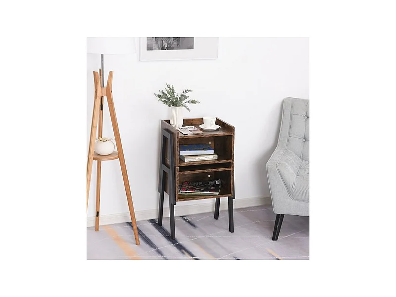 Lot de 2 tables GRIZZLY Marron