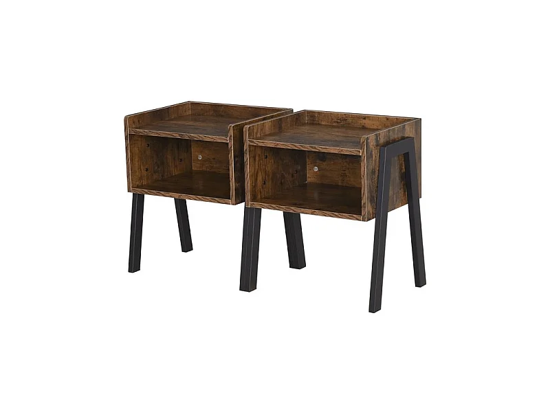 Lot de 2 tables GRIZZLY Marron