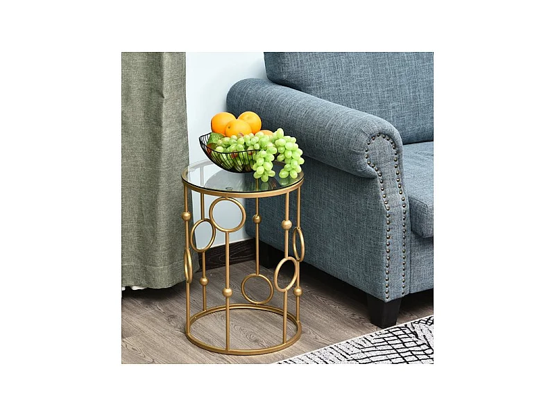 Lot de 2 tables gigognes GATSBY dorées