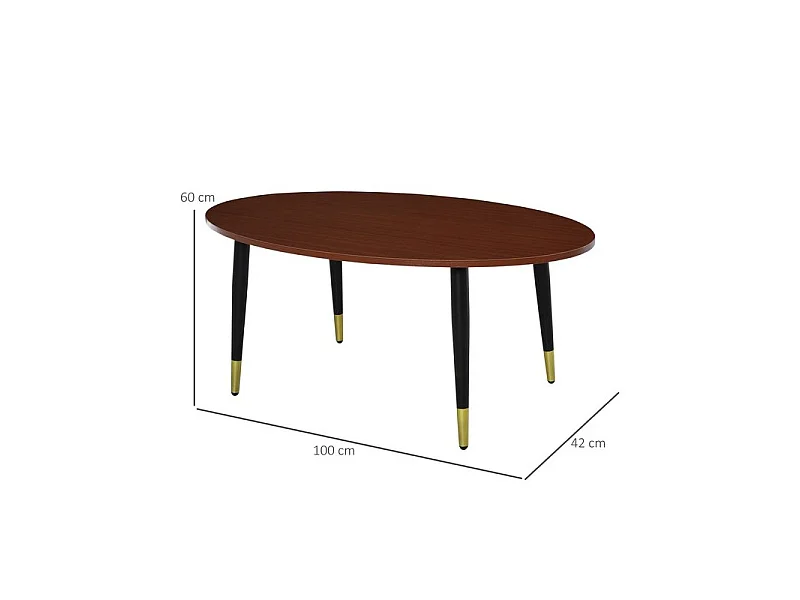 Table basse ovale ROCHEFORT Marron