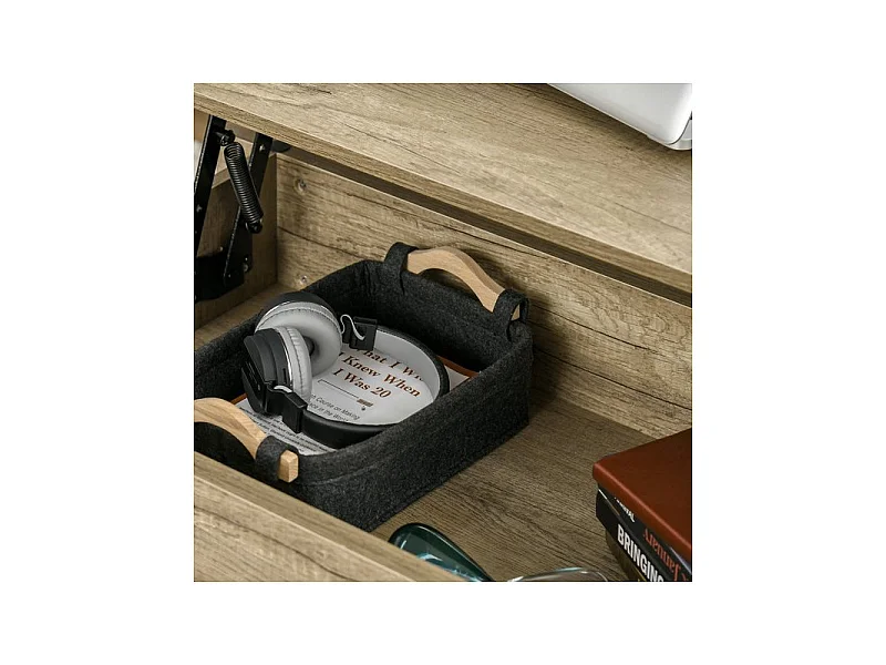 Table basse relevable BEARDY chêne clair