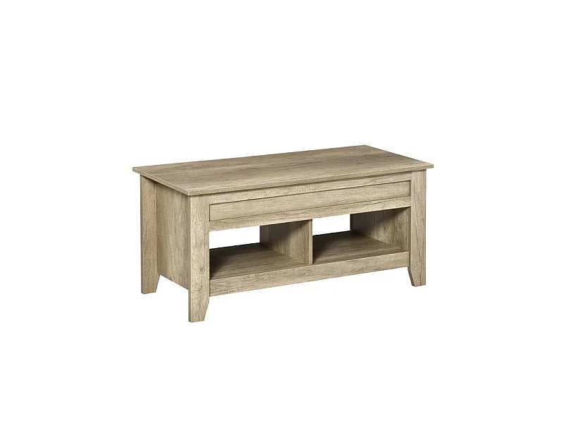 Table basse relevable BEARDY chêne clair