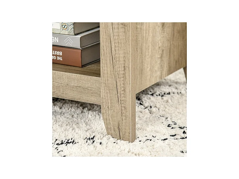 Table basse relevable BEARDY chêne clair