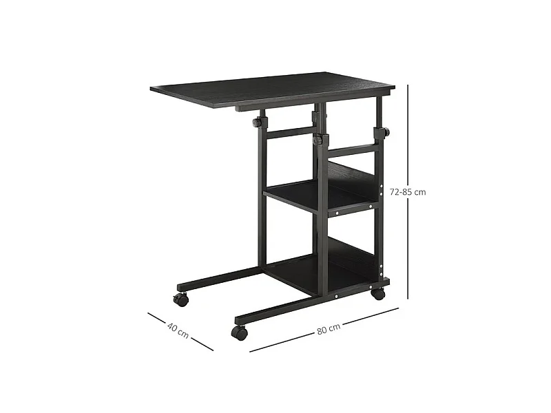 Table de lit réglable NANNY noire