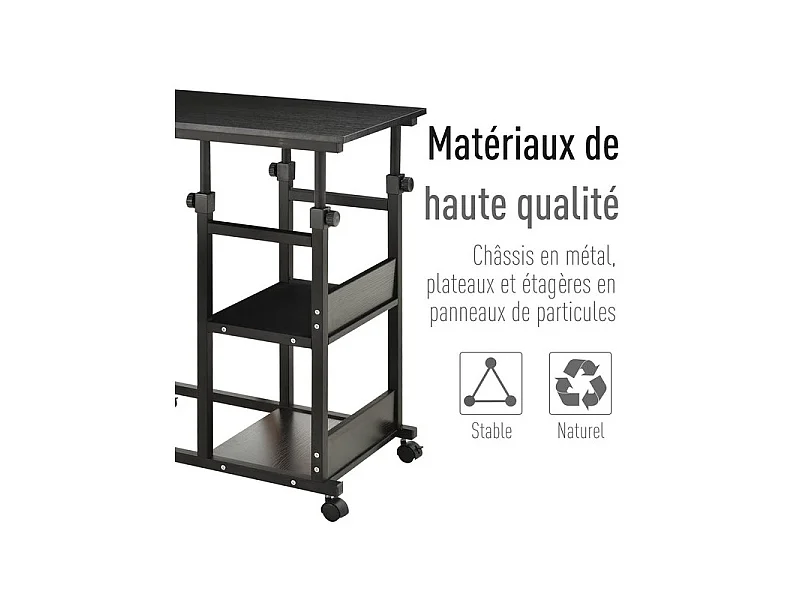 Table de lit réglable NANNY noire