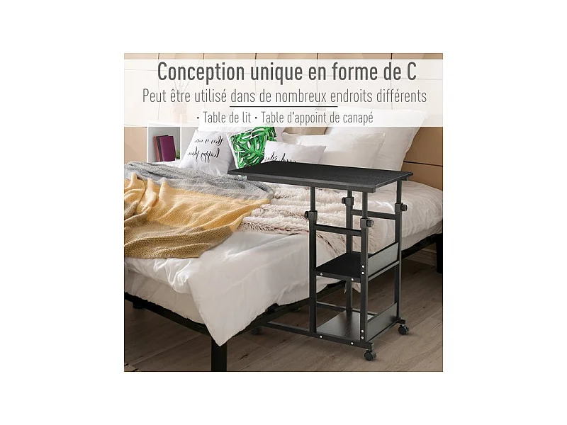 Table de lit réglable NANNY noire