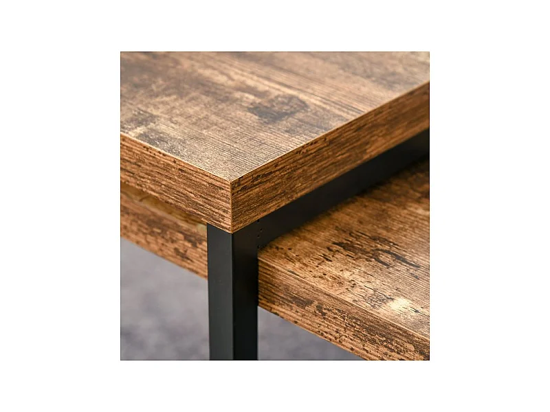 2 tables basses CLAY aspect bois