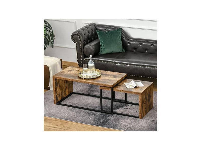 2 tables basses CLAY aspect bois