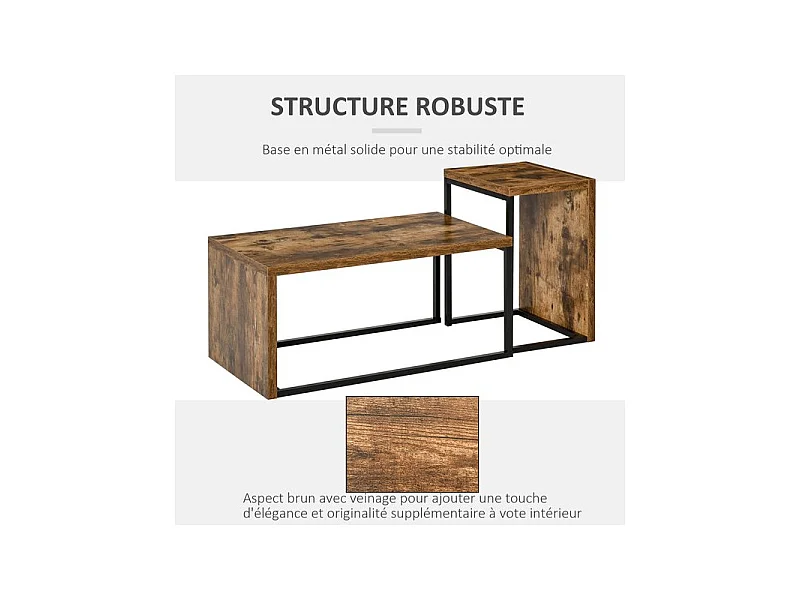 2 tables basses CLAY aspect bois