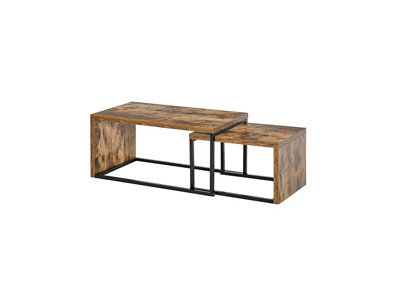 2 tables basses CLAY aspect bois