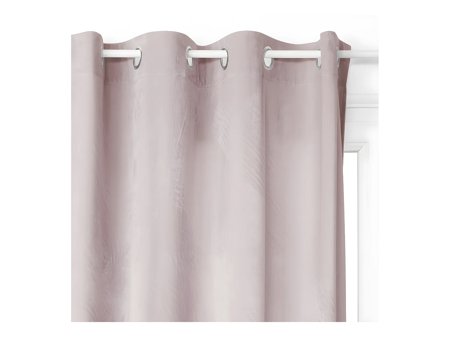 Lot de 2 Rideaux à  œillets Occultant en Velours Rose 140 x 260 cm