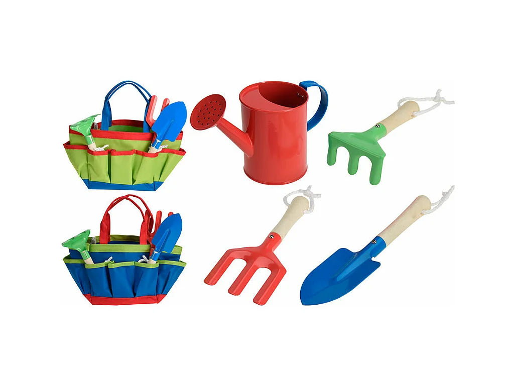 Panier 5 Outils de Jardinage pour Enfants Multicolore
