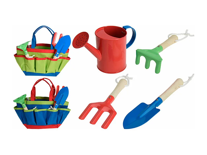 Panier 5 Outils de Jardinage pour Enfants Multicolore